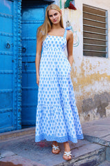 Tabitha Maxi Dress | Pineapple White/Blue