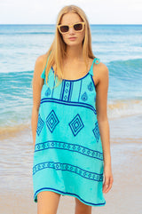 Imogen Dress | Sea Green/Cobalt