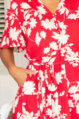 Emily EcoVero™ Dress | Red/Cream