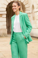 Linen Blend Blazer | Green