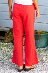 Organic Cotton Cheesecloth Trouser | Red - Aspiga