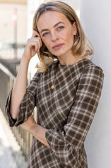 Elizabeth Check Dress | Brown/Grey