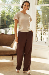 Metallic Knit Angel Sleeve T-Shirt | Gold