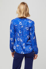 Olivia Blouse | Waterlily Cobalt/Purple