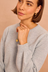 Alpaca Blend Puff Sleeve Jumper | Dusty Blue