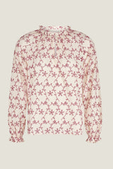 Lauren Embroidered Blouse | Cream/Mauve