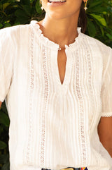 Vienna Short Sleeve Blouse | Cream