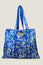 Block Print Quilted Tote Bag | Japanese Flower Cobalt