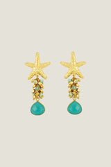 ASHIANA Andrea Earrings | Gold/Teal