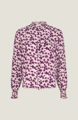 Cosima Viscose Crepe Printed Shirt | Animal Ikat Fig