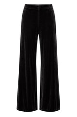 Palazzo Velvet Trouser | Black