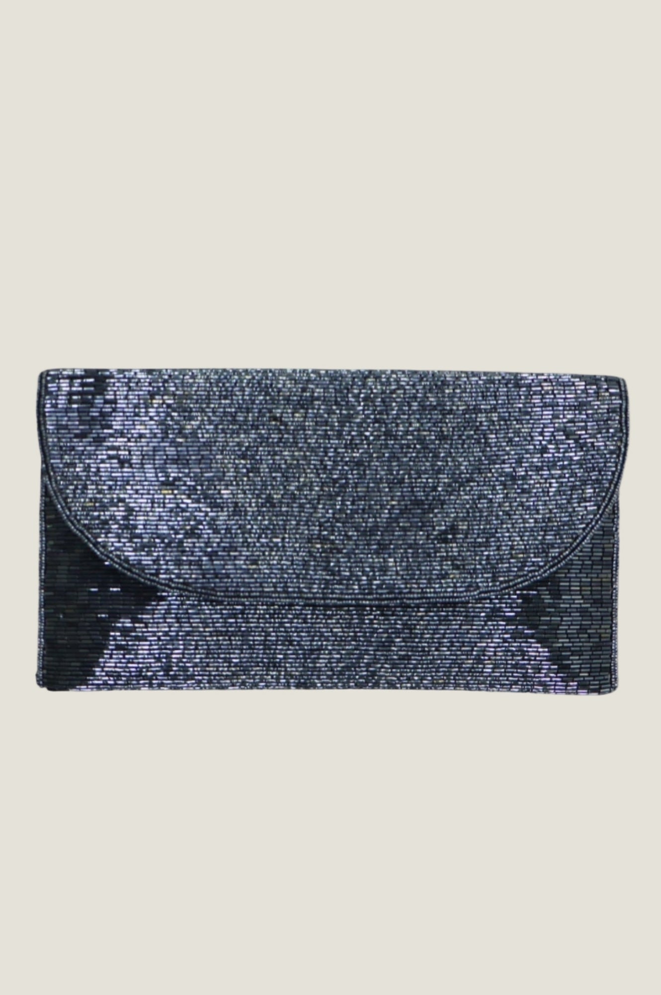 Aspiga Ladies Ethical Beaded Clutch Bag Bullet Navy Crossbody