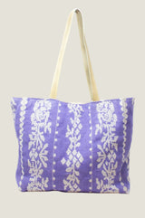 Paros Jute Bag | Cornflower/White