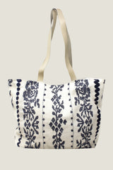 Paros Jute Bag | White/Navy