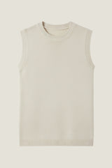 Crew Neck Rib Tank | Taupe