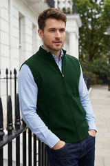 Men's Merino Wool Gilet | Bottle Green