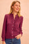 Holly Pin Tuck Organic Cotton Cheesecloth Long Sleeve Blouse | Berry