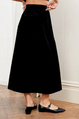 Caro A-Line Cord Skirt | Black