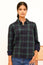 Mel Checked Double Cloth Organic Cotton Shirt | Navy/Green