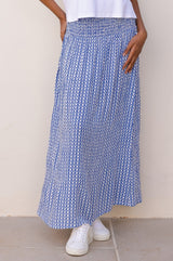Brady Skirt | Santorini Border Blue/White