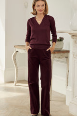 Juliette Stretch Corduroy Trouser | Burgundy