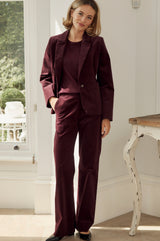Juliette Stretch Corduroy Trouser | Burgundy