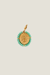 Santa Maria Charm | Gold/Aqua Blue