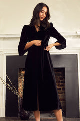 Astrid Velvet Dress | Black