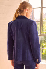 Gaia Stretch Corduroy Blazer | Atlantic Blue