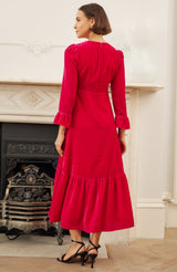 Victoria Velvet Dress | Bright Pink