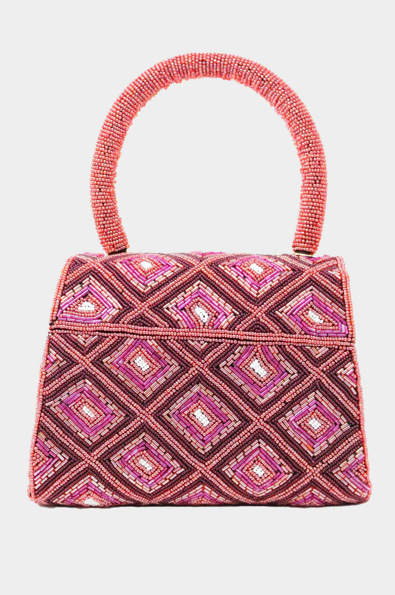 Beaded Handbag | Tonal Red/Pink