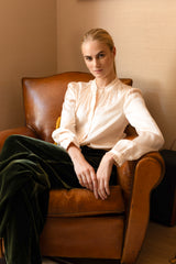 Frill Detail Satin Blouse | Champagne