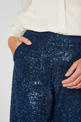 Sequin Trousers | Blue - Aspiga