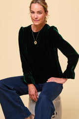 Victoria Velvet Top | Emerald
