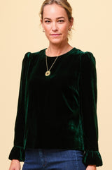 Victoria Velvet Top | Emerald