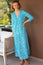 Mykonos Maxi Dress | Soft Cheetah White/Turquoise