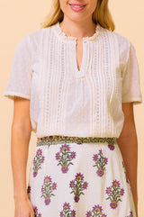 Vienna Short Sleeve Blouse | Cream