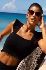 Bryony Cheesecloth Top | Black