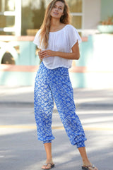 Harem Trousers | Blue/White - Aspiga