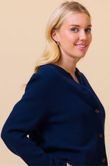 Merino Wool Brittany Cardigan | Navy