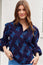 Amaya Corduroy Blouse | Flower Print Navy