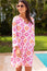 Guadalupe Organic Cotton Short Tunic | Diamond Ikat Pink/Yellow