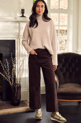 Kendal Cropped Stretch Corduroy Trouser | Chocolate
