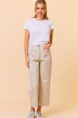 Kendal Stretch Cotton Sateen Trouser | Taupe