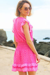 Macy Mini Organic Cotton Dress | Lixus Flower Pink