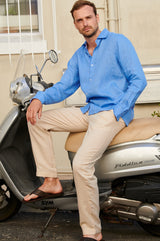 Men's Premium Linen Shirt | Marina Blue