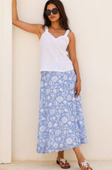 Piper Lace Trim Top | White