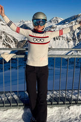 Merino Wool Hearts Polo Neck Jumper | Cream/Red/Navy