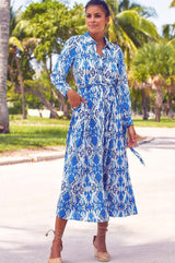 Eliza EcoVero™ Shirt Dress | Blue/White