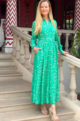 Eliza EcoVero™ Shirt Dress | Ditsy Patchwork Green